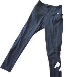 PINK Ultimate Black Athletic Leggings with Zip Pockets and Mesh Cut Outs